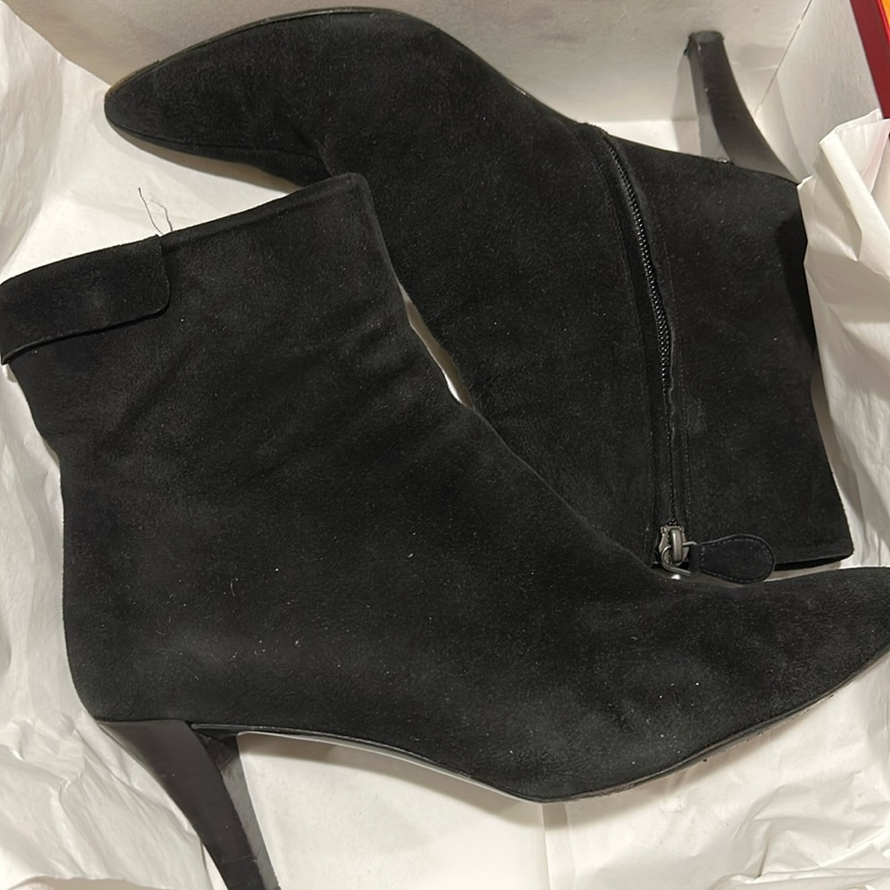 Salvatore Ferragamo Black Suede Ankle Boots